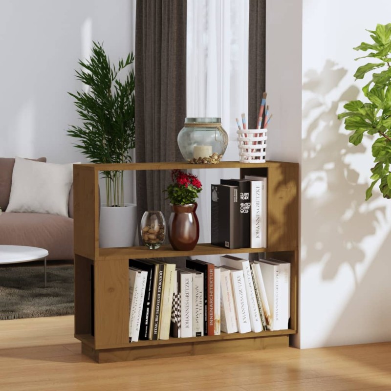 vidaXL Estantería/divisor madera de pino marrón miel 80x25x70 cm vidaXL Estantería/divisor madera de pino marrón miel 80x25x70 cm