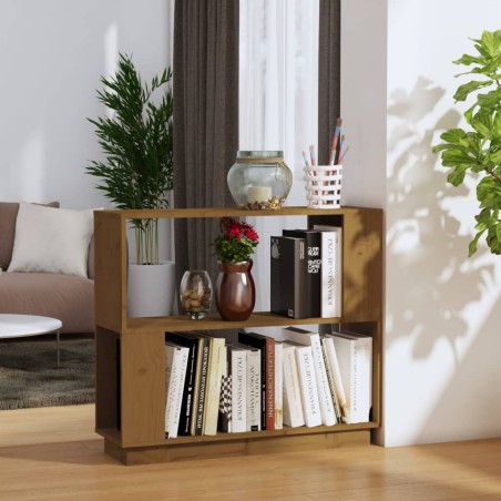 vidaXL Estantería/divisor madera de pino marrón miel 80x25x70 cm