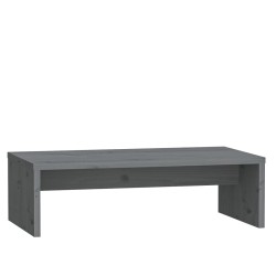 vidaXL Soporte de monitor madera maciza de pino gris 50x27x15 cm