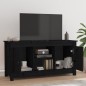 vidaXL Mueble de TV de madera maciza de pino negro 103x36,5x52 cm vidaXL Mueble de TV de madera maciza de pino negro 103x36,5x52 cm
