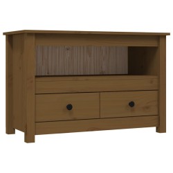 vidaXL Mueble de TV madera maciza de pino marrón miel 79x35x52 cm