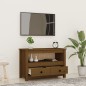 vidaXL Mueble de TV madera maciza de pino marrón miel 79x35x52 cm