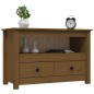vidaXL Mueble de TV madera maciza de pino marrón miel 79x35x52 cm
