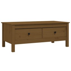 vidaXL Mesa de centro madera maciza de pino marrón miel 100x50x40 cm