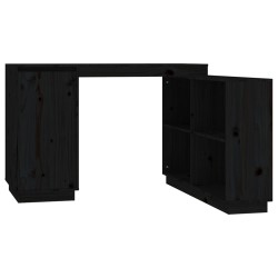 vidaXL Escritorio de madera maciza de pino negro 110x50x75 cm