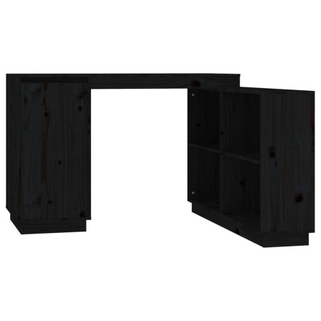 vidaXL Escritorio de madera maciza de pino negro 110x50x75 cm
