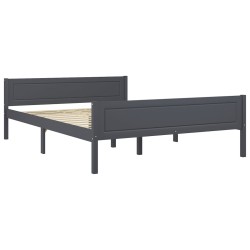 vidaXL Estructura de cama de madera maciza de pino gris 140x200 cm