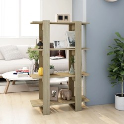 vidaXL Estantería/divisor espacios color roble Sonoma 80x30x123,5 cm