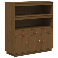 vidaXL Aparador alto madera maciza de pino marrón miel 100x40x108,5 cm