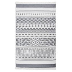 vidaXL Alfombra de algodón gris y blanca 120x180 cm