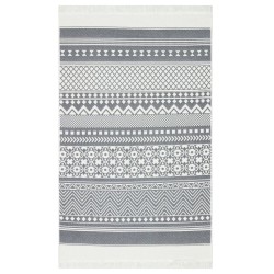 vidaXL Alfombra de algodón gris y blanca 120x180 cm