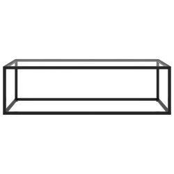 vidaXL Mesa de centro negra con vidrio templado 120x50x35 cm