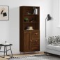 vidaXL Aparador alto madera contrachapada marrón roble 69,5x34x180 cm vidaXL Aparador alto madera contrachapada marrón roble 69,5x34x180 cm