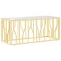 vidaXL Mesa de centro acero inoxidable y vidrio 110x45x45 cm vidaXL Mesa de centro acero inoxidable y vidrio 110x45x45 cm