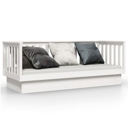 vidaXL Sofá cama madera maciza de pino blanco 75x190 cm