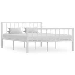 vidaXL Estructura de cama de metal blanco 140x200 cm