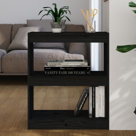 vidaXL Estantería/divisor de espacios madera pino negro 60x30x71,5 cm