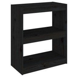 vidaXL Estantería/divisor de espacios madera pino negro 60x30x71,5 cm