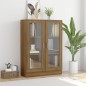 vidaXL Vitrina madera contrachapada roble marrón 82,5x30,5x115 cm vidaXL Vitrina madera contrachapada roble marrón 82,5x30,5x115 cm