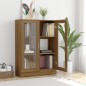 vidaXL Vitrina madera contrachapada roble marrón 82,5x30,5x115 cm vidaXL Vitrina madera contrachapada roble marrón 82,5x30,5x115 cm