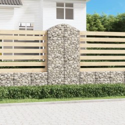 vidaXL Cesta gaviones forma arco hierro galvanizado 100x50x200/220 cm