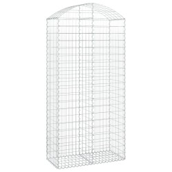 vidaXL Cesta gaviones forma arco hierro galvanizado 100x50x200/220 cm