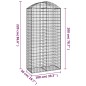 vidaXL Cesta gaviones forma arco hierro galvanizado 100x50x200/220 cm