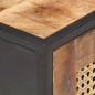 vidaXL Mesita de noche madera de mango rugosa caña natural 40x30x50cm vidaXL Mesita de noche madera de mango rugosa caña natural 40x30x50cm