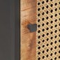 vidaXL Mesita de noche madera de mango rugosa caña natural 40x30x50cm vidaXL Mesita de noche madera de mango rugosa caña natural 40x30x50cm