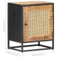 vidaXL Mesita de noche madera de mango rugosa caña natural 40x30x50cm vidaXL Mesita de noche madera de mango rugosa caña natural 40x30x50cm