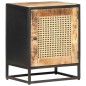 vidaXL Mesita de noche madera de mango rugosa caña natural 40x30x50cm vidaXL Mesita de noche madera de mango rugosa caña natural 40x30x50cm