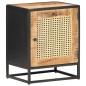 vidaXL Mesita de noche madera de mango rugosa caña natural 40x30x50cm vidaXL Mesita de noche madera de mango rugosa caña natural 40x30x50cm