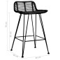 vidaXL Taburetes de cocina 2 unidades ratán negro vidaXL Taburetes de cocina 2 unidades ratán negro