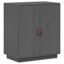 vidaXL Aparador de madera maciza de pino gris 65,5x40x75 cm