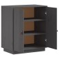 vidaXL Aparador de madera maciza de pino gris 65,5x40x75 cm