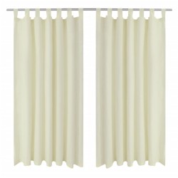 2 cortinas micro-satinadas con trabillas 140 x 245 cm