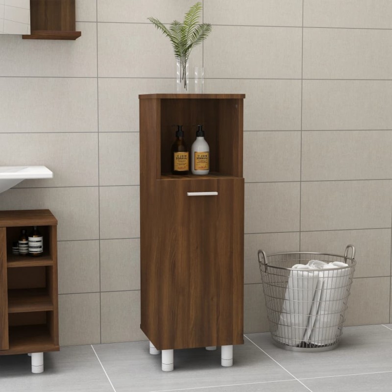 vidaXL Armario de baño madera contrachapada roble marrón 30x30x95 cm vidaXL Armario de baño madera contrachapada roble marrón 30x30x95 cm