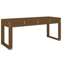 vidaXL Banco de jardín madera maciza de pino marrón miel 110x38x45 cm