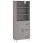 vidaXL Aparador alto madera contrachapada gris sonoma 69,5x34x180 cm vidaXL Aparador alto madera contrachapada gris sonoma 69,5x34x180 cm