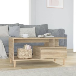 vidaXL Mesa de centro madera contrachapada roble Sonoma 90x49x45 cm