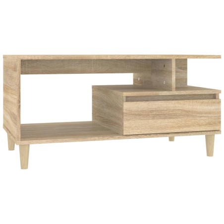 vidaXL Mesa de centro madera contrachapada roble Sonoma 90x49x45 cm