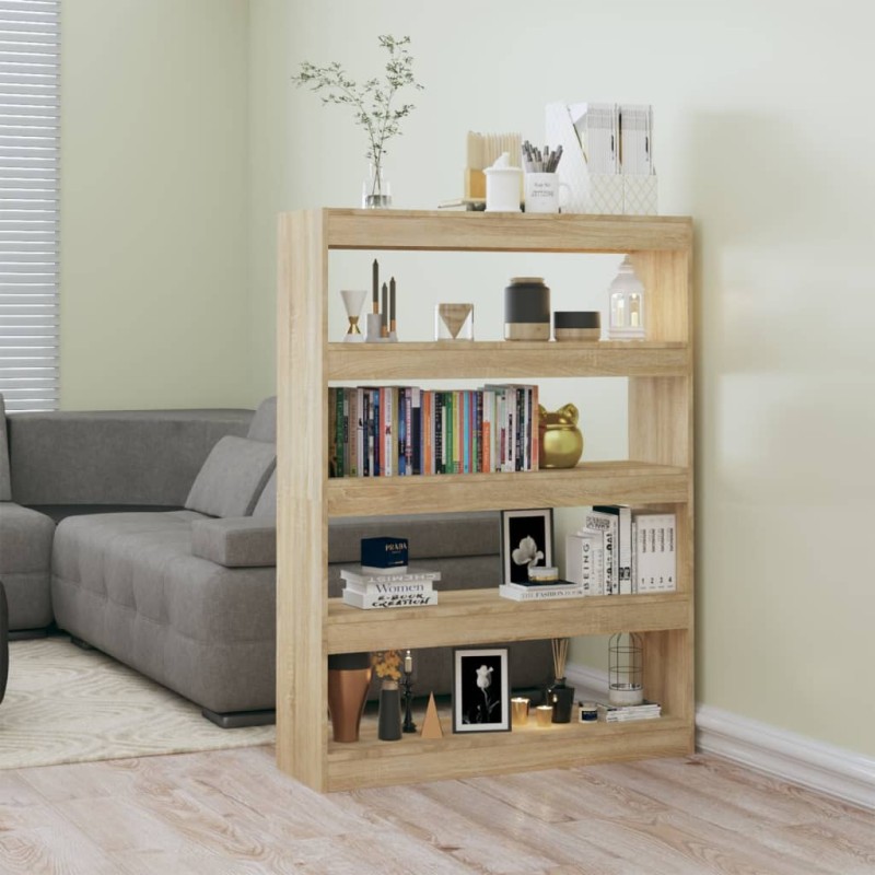 vidaXL Estantería/divisor espacios color roble Sonoma 100x30x135 cm vidaXL Estantería/divisor espacios color roble Sonoma 100x30x135 cm
