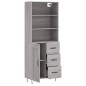 vidaXL Aparador alto madera contrachapada gris sonoma 69,5x34x180 cm vidaXL Aparador alto madera contrachapada gris sonoma 69,5x34x180 cm