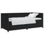 vidaXL Sofá cama de madera maciza de pino negro 80x200 cm