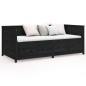 vidaXL Sofá cama de madera maciza de pino negro 80x200 cm