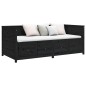 vidaXL Sofá cama de madera maciza de pino negro 80x200 cm