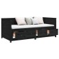 vidaXL Sofá cama de madera maciza de pino negro 80x200 cm