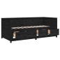 vidaXL Sofá cama de madera maciza de pino negro 80x200 cm