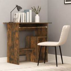 vidaXL Escritorio de madera contrachapada roble ahumado 80x45x74 cm