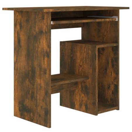 vidaXL Escritorio de madera contrachapada roble ahumado 80x45x74 cm